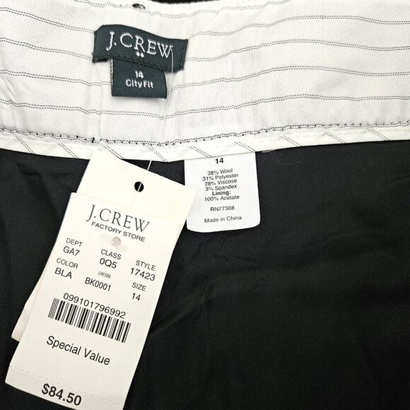 SALE J. Crew Factory Wide Leg Dress Pants Wool Blend City Fit - Black -sz 14-NWT - Picture 3 of 9